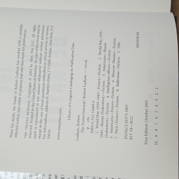 The Tristan Betrayal novel/book by Robert Ludlum - Picture 3 of 6